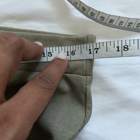 Meshki | ribbed flare trousers in sage - Picture 8 of 11